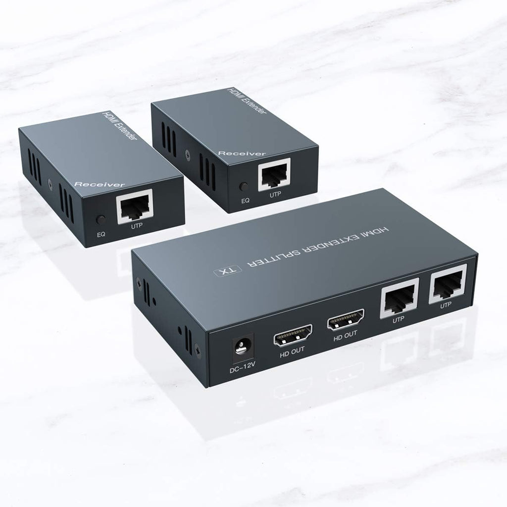 HDMI Extender 1 to 2 Splitter with 2 HDMI Local Output, Pack of 2 W4725