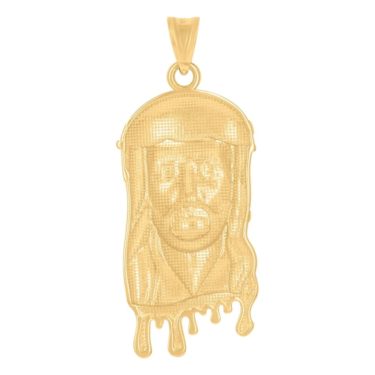 10k Two Tone Gold Mens Jesus Pendant Necklace F102