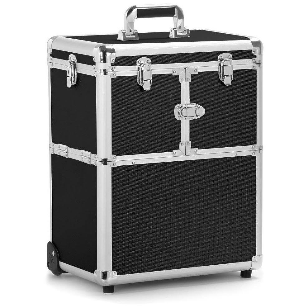 Black Aluminum Rolling Makeup Case W2413