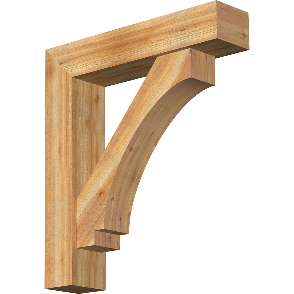 8x22W x 36x22D x 40x22H Imperial Block Rough Sawn Bracket w/ Offset Brace, Western Red Ceda Z89177