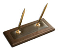 Walnut and Leather Double Pen Stand O665461