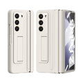 White Ultra Thin Magnetic Kickstand Case with Glass Screen Protector for Samsung Galaxy Z Fold 5 J59236