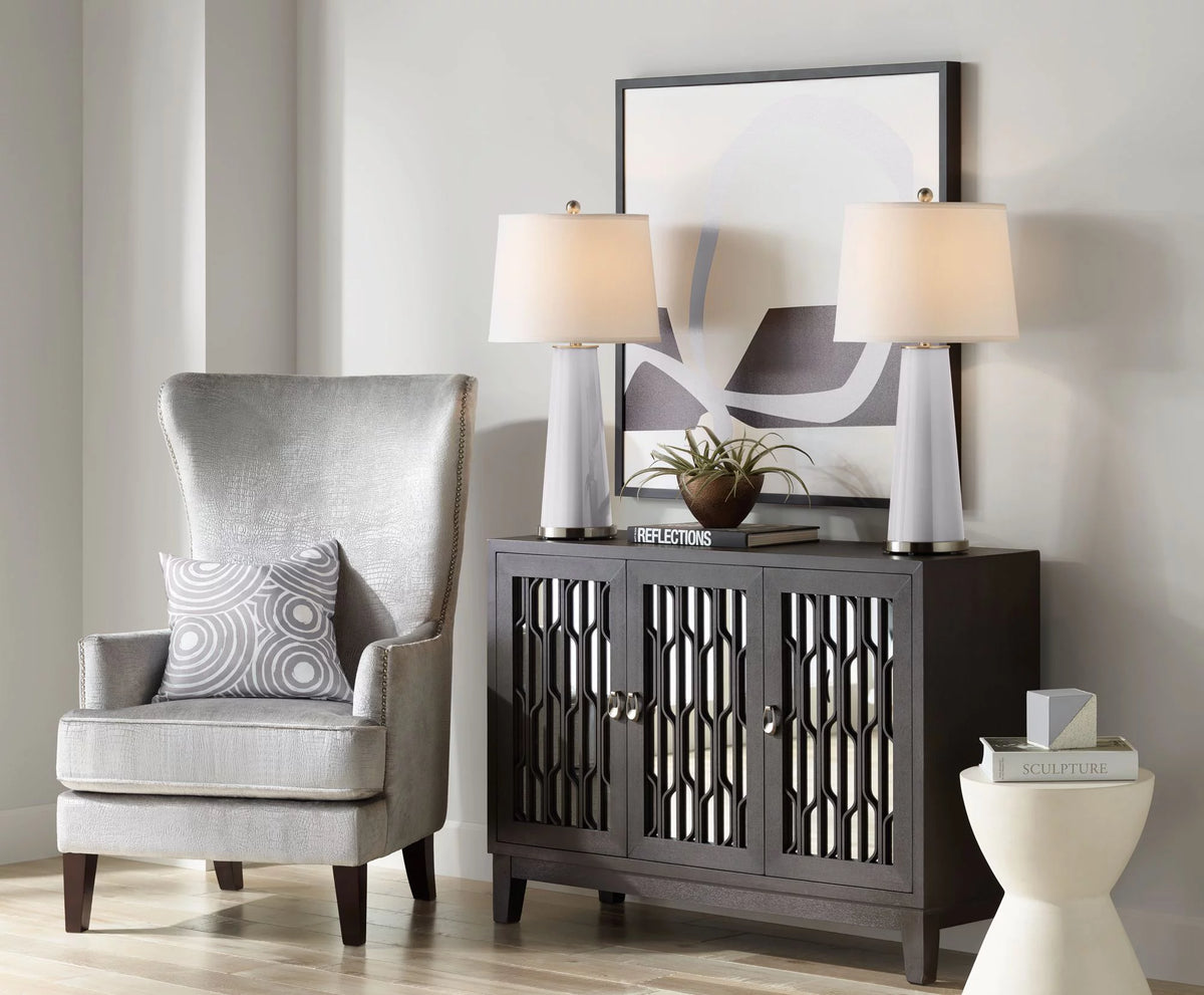 Set of 2 Gray Glass Table Lamps U341320