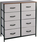 Gray 8 Drawer Vertical Dresser with Fabric Bins S516