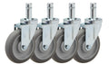 5 Caster Set for Metro Shelving: 4 Swivels with Non-Marking Thermoplastic Rubber Wheel R681