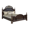 Brown Solid Wood Queen Bed Q128