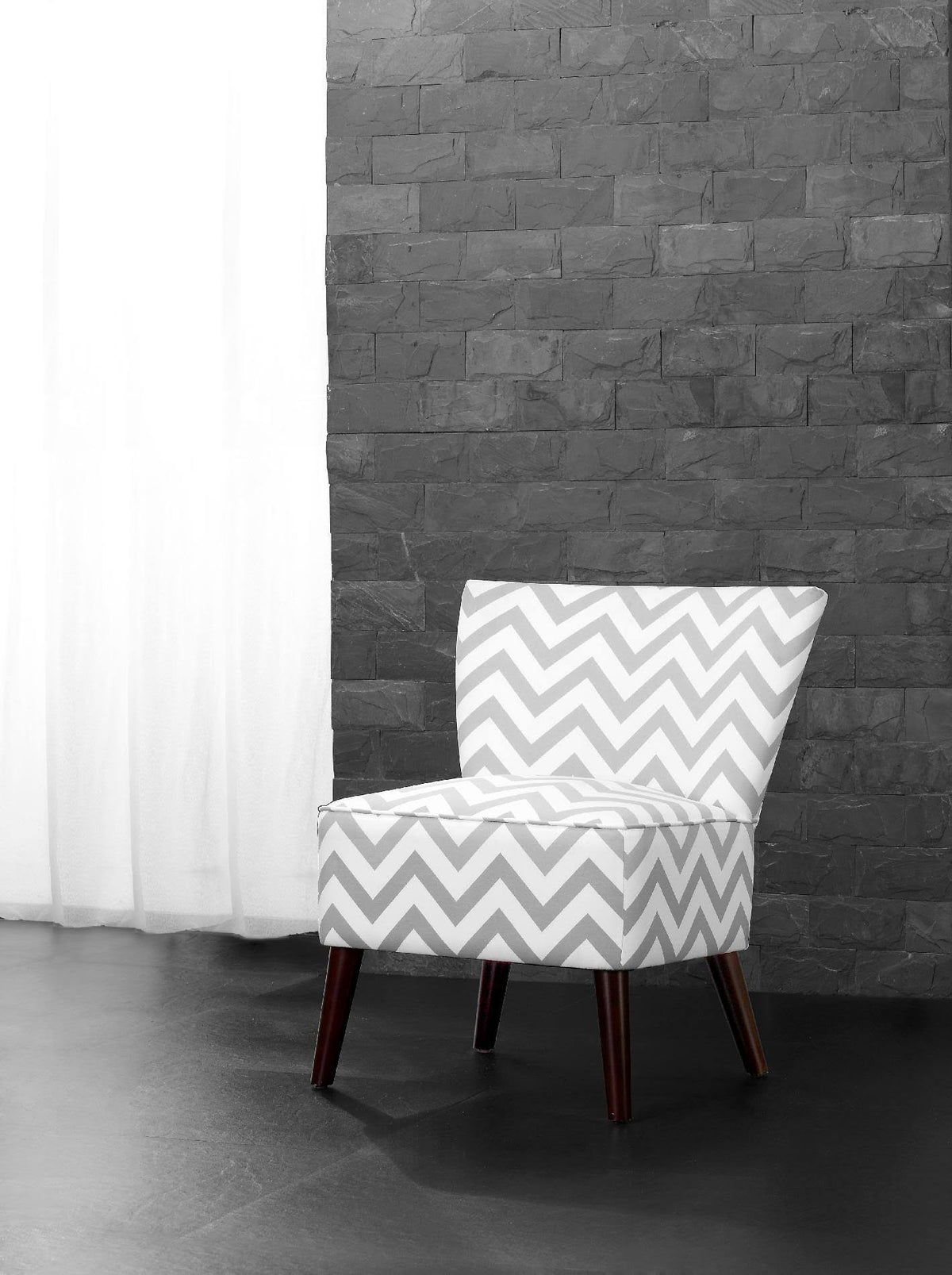 Gray Chevron Accent Chair L825903