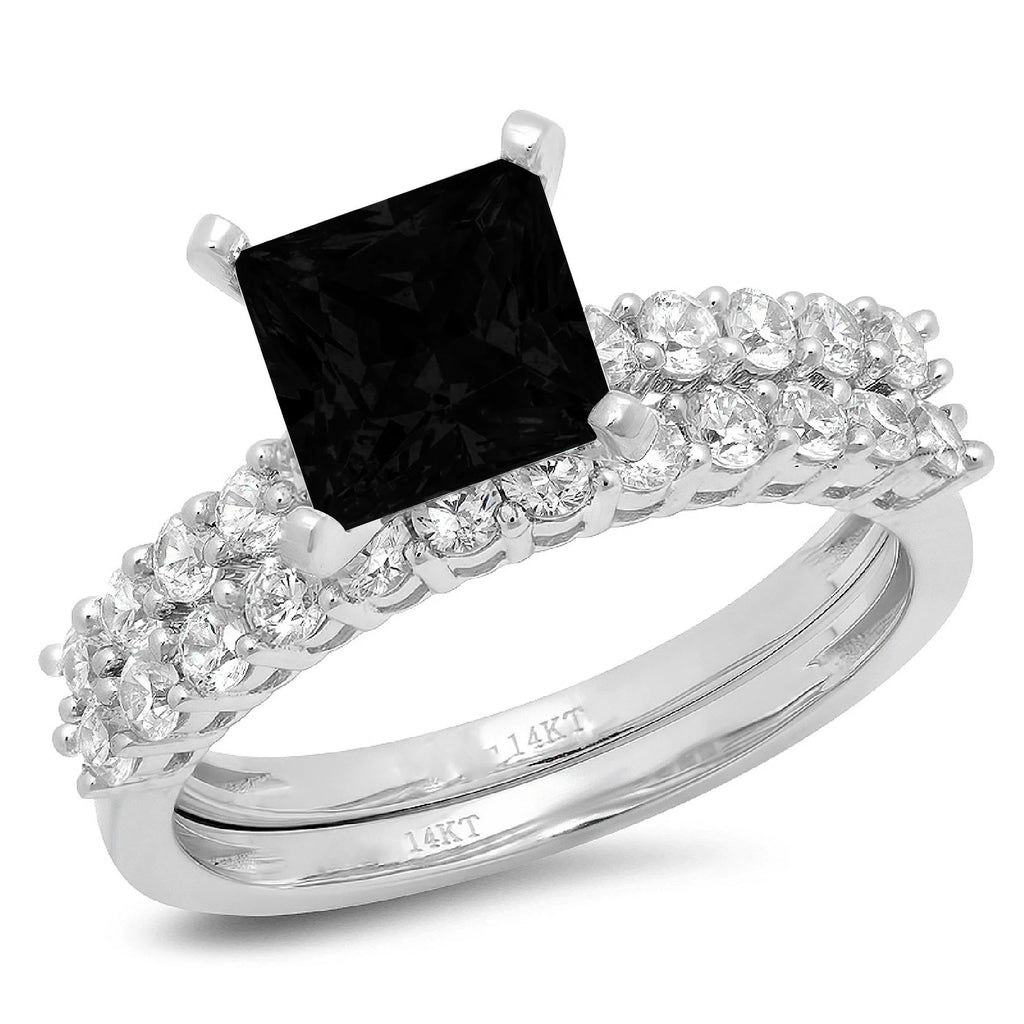 18K White Gold Solitaire Bridal Set A92005