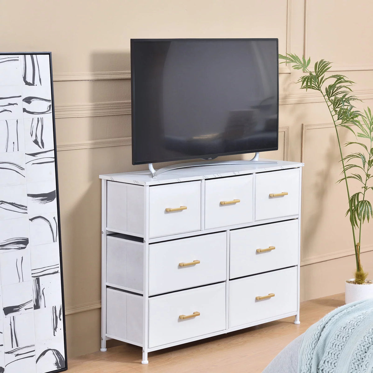 White 7 Drawer Dresser Chest Storage Organizer J66600
