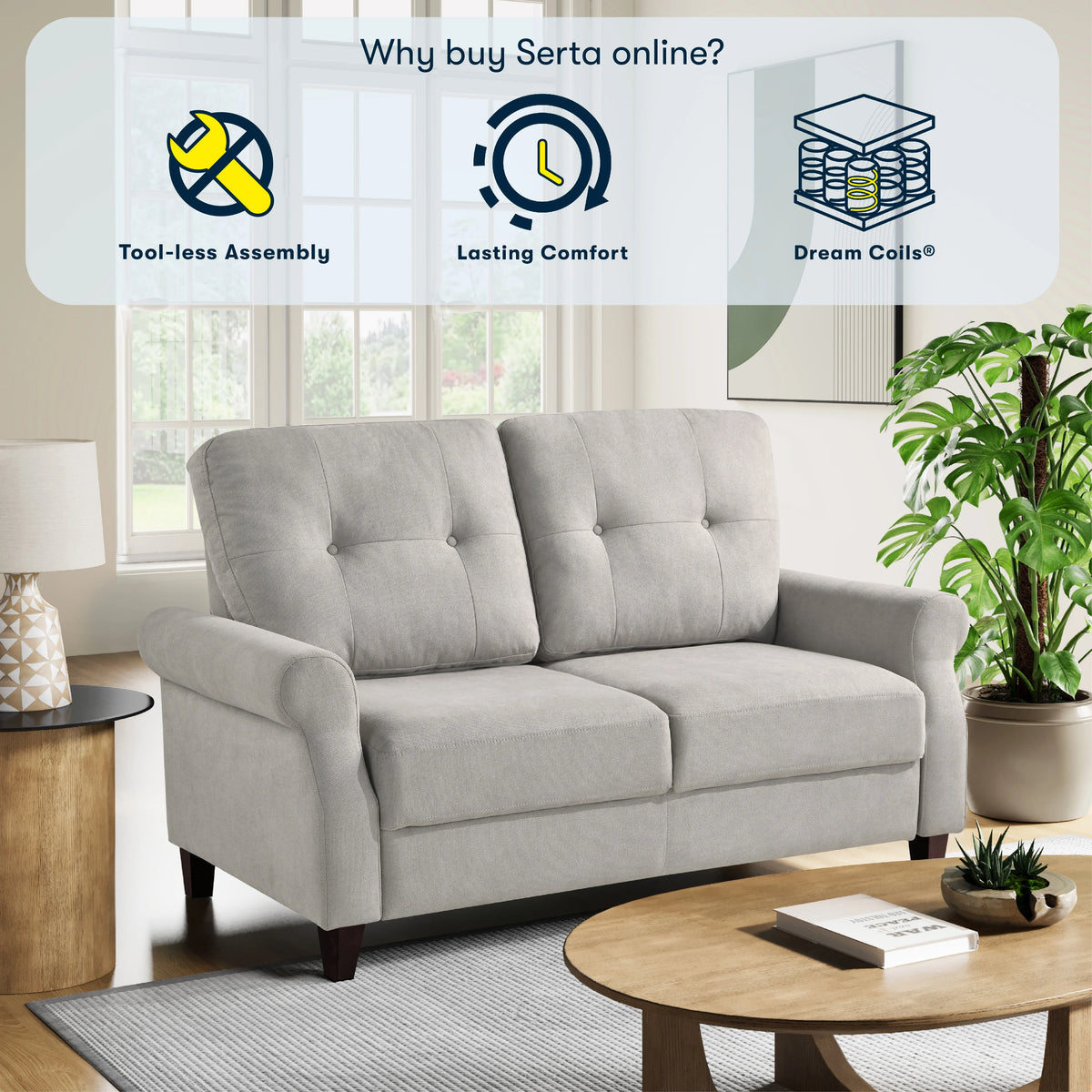 Sand Fabric Sofa G2180