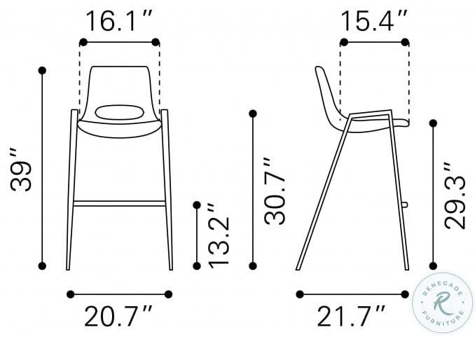 Beige Bar Chair, Set of 2 Q958173