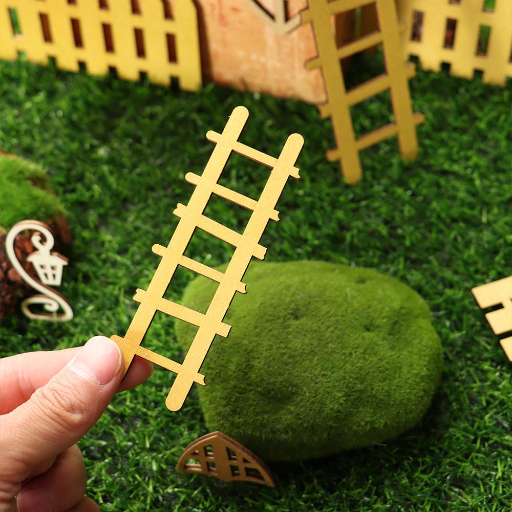 Wood Ornament Doll House Miniature Fairy Elf Door Dollhouse Garden Micro Landscape Wooden Craft Q36830