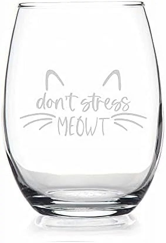 Cat Lover Stemless Wine Glass E872