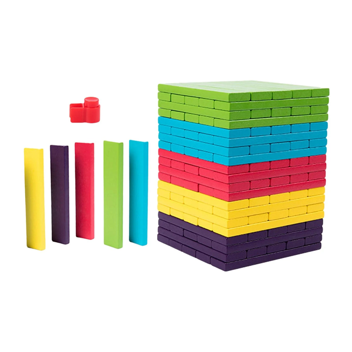 100 Pieces Wooden Stacking Blocks Building Kits Board Game R1246