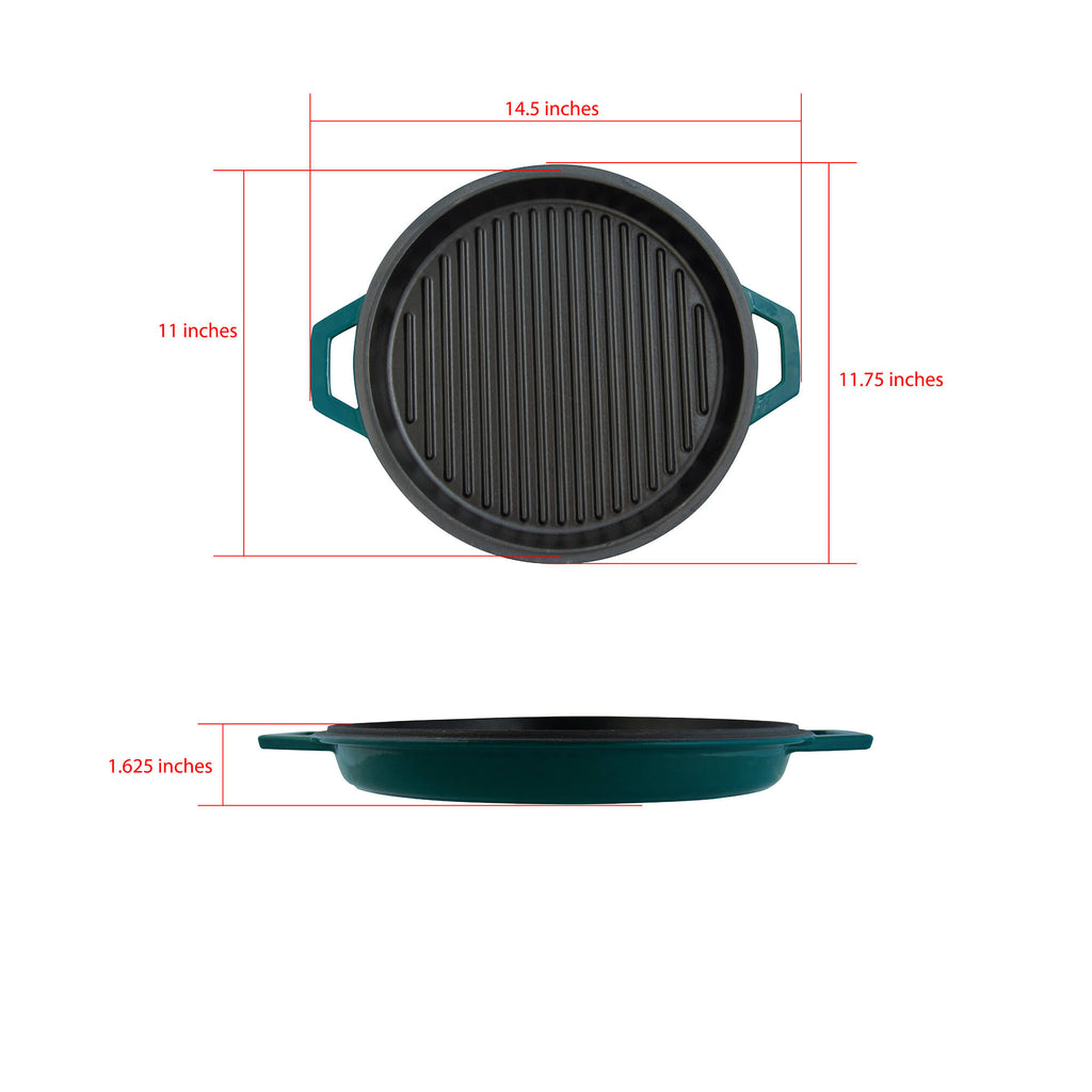 Enameled Cast Iron Dutch Oven with Grill Lid, 7-Quart D48722
