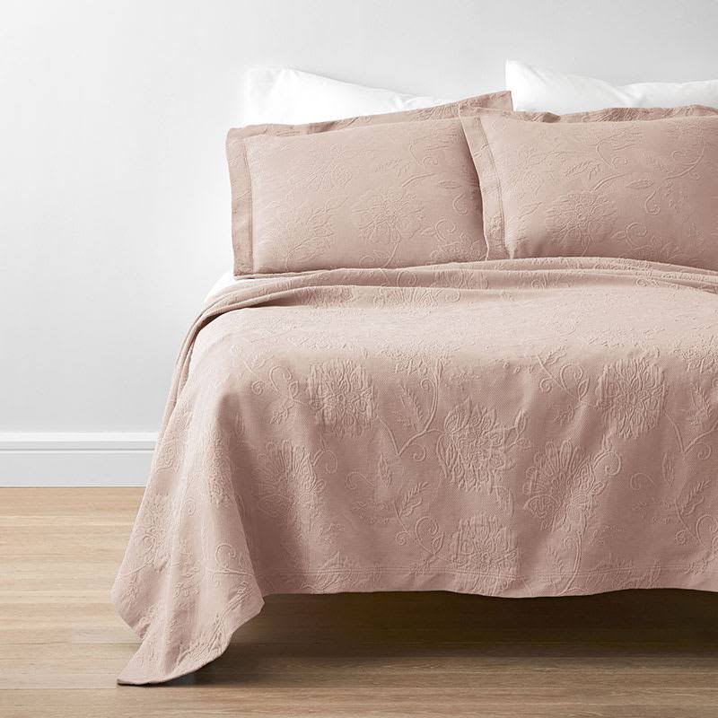 Coral Cotton Matelasse Coverlet Twin V475287