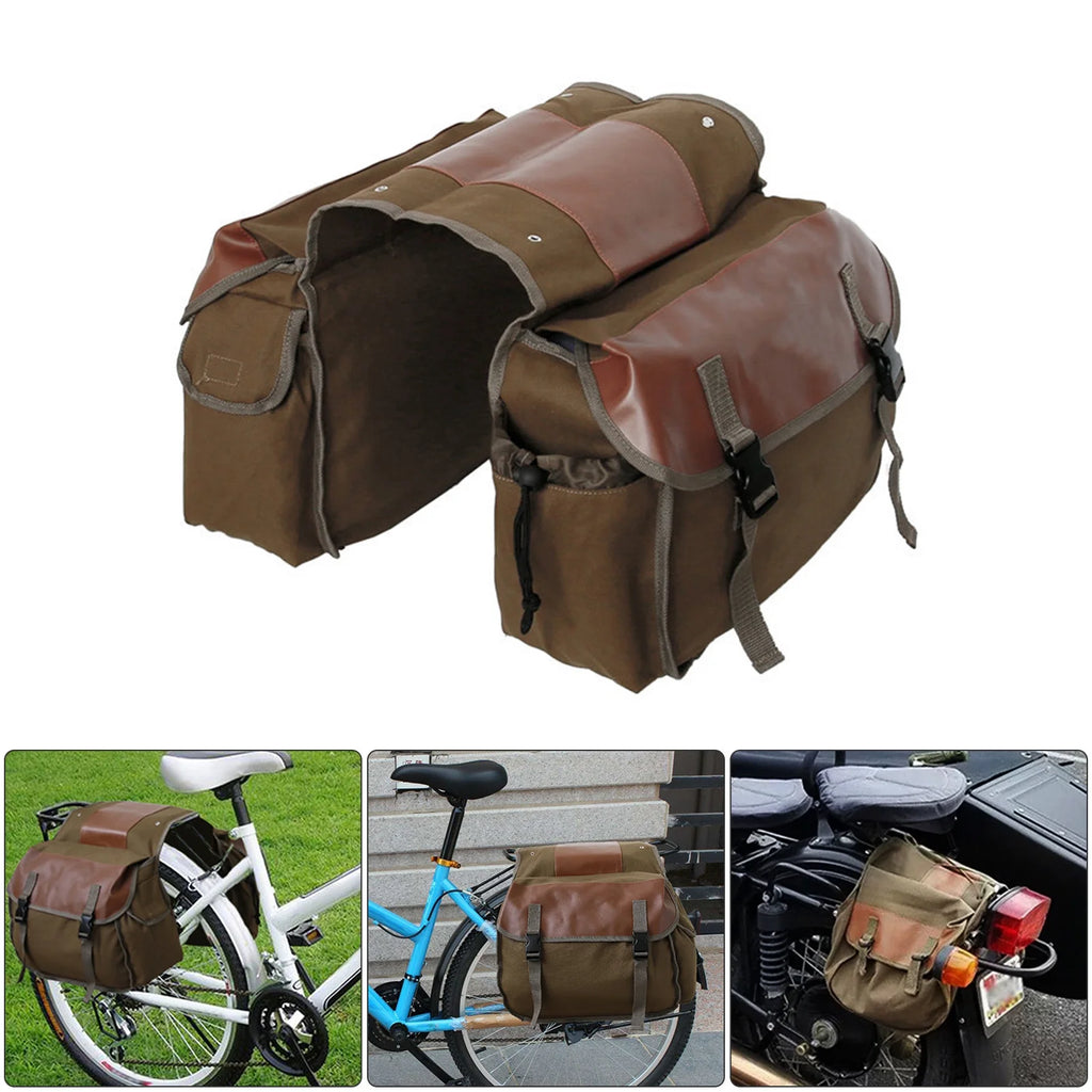 Canvas Waterproof Motorbike Saddle Bag V1612